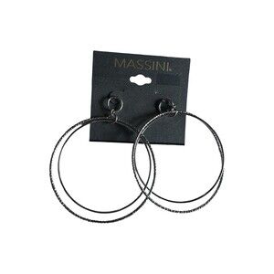 Massani textured double hoop earrings